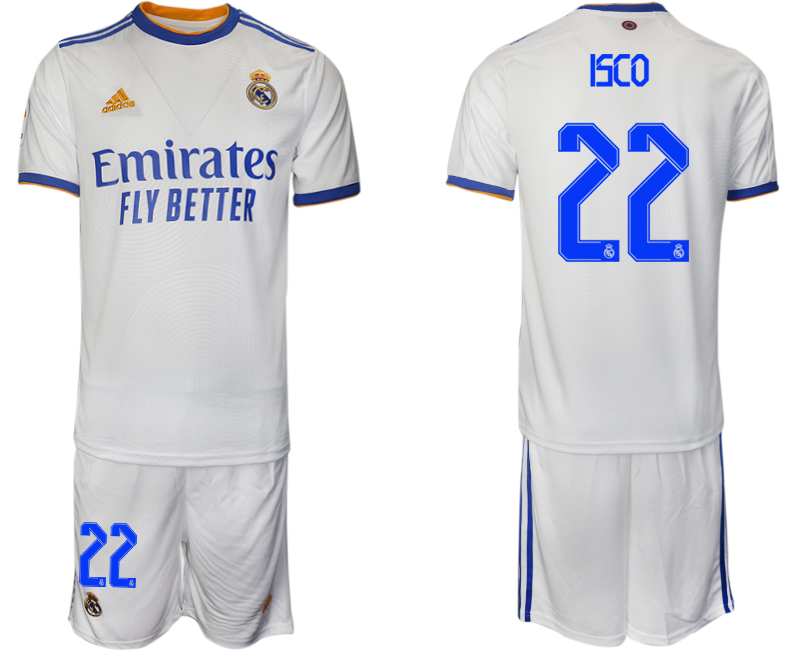 Men 2021-2022 Club Real Madrid home white #22 Soccer Jerseys